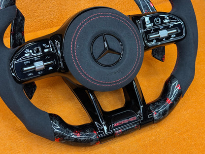 Volante personalizzato con LED di cambiata per Mercedes classe A w177 - CLA C118 - C W205  (configuralo)