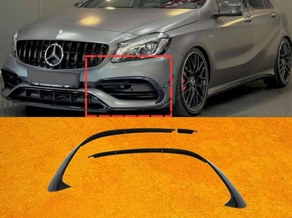 Front lip Paraurti Anteriore Per Mercedes Classe A W176 Nero lucido (15-18)