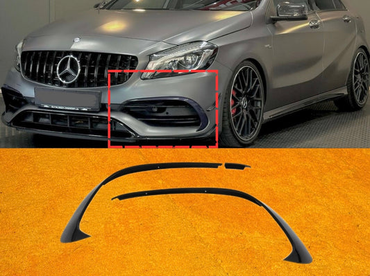 Front lip Paraurti Anteriore Per Mercedes Classe A W176 Nero lucido (15-18)