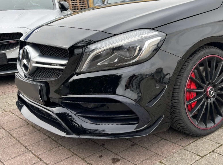 Front lip Paraurti Anteriore Per Mercedes Classe A W176 Nero lucido (15-18)