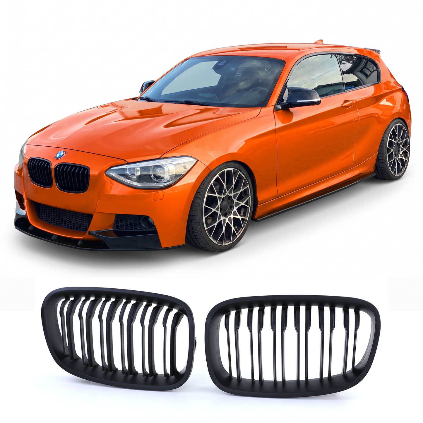 Griglia anteriore per BMW Serie 1 F20 F21 Nero Lucido (2011-2014)