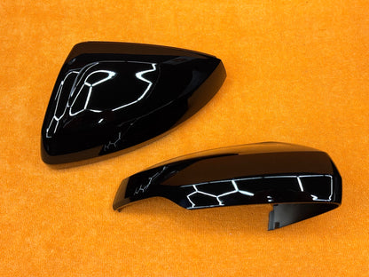 Coppia Calotte Specchio Retrovisore per VW Scirocco MK3 MK4 Nero lucido/Carbon look