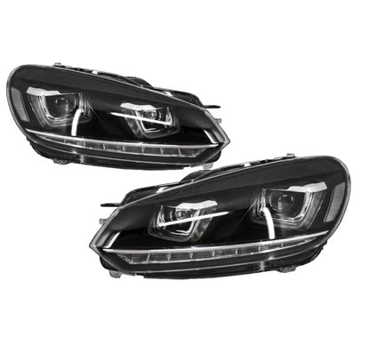 Coppia Fanali Anteriori Dinamici Full Led Fumè per Golf MK6