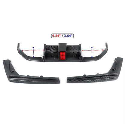 Diffusore Posteriore M Luce a led per Bmw M3 F80 M4 F82 F83 Carbon look/Nero lucido (14-20)