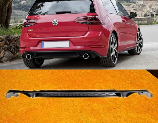 Diffusore Posteriore GTI Look Doppia uscita per VW Golf MK7.5 Nero Lucido(17-20)