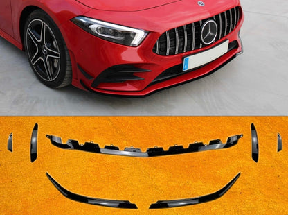 Front lip Paraurti Anteriore Per Mercedes Classe A W177 Nero lucido (18-23)