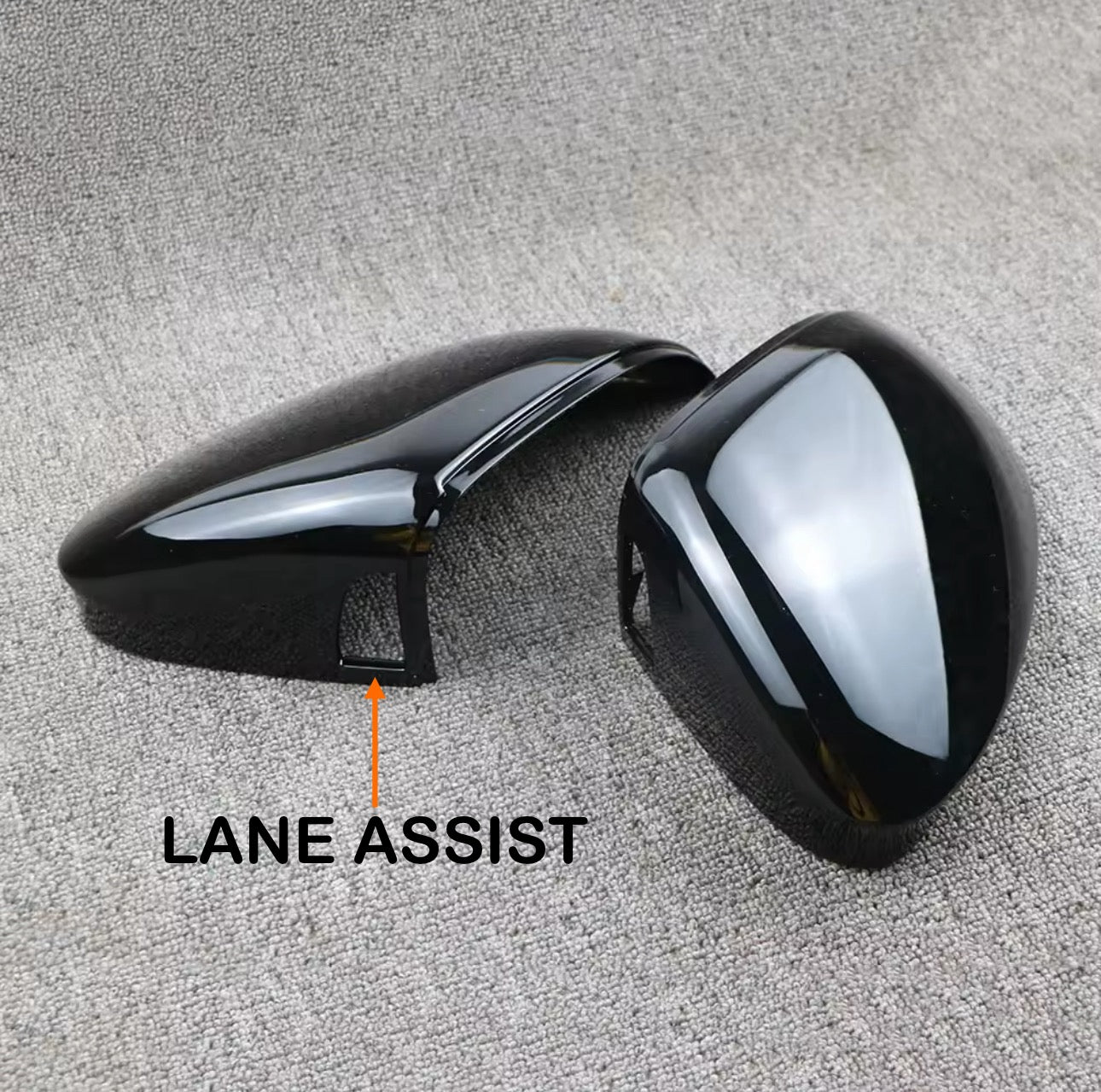 Coppia Calotte Specchio Retrovisore per VW Golf MK8 Nero lucido/Carbon look