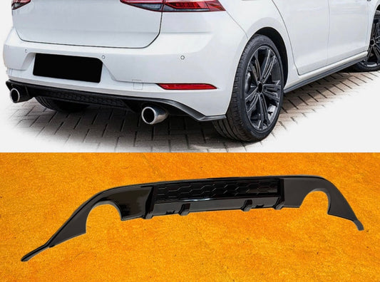 Diffusore Posteriore GTI Look Doppia uscita per VW Golf MK7 Nero lucido(13-16)