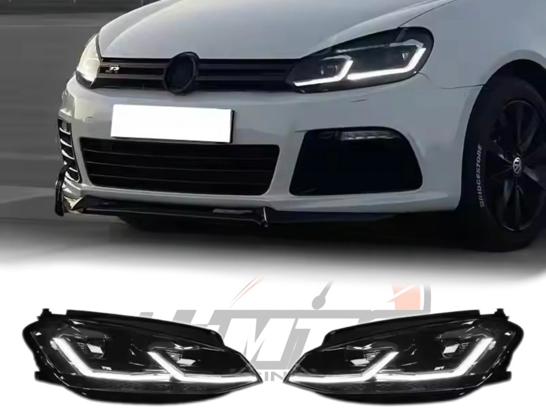 Coppia Fanali Anteriori Dinamici Full Led Fumè per Golf MK6