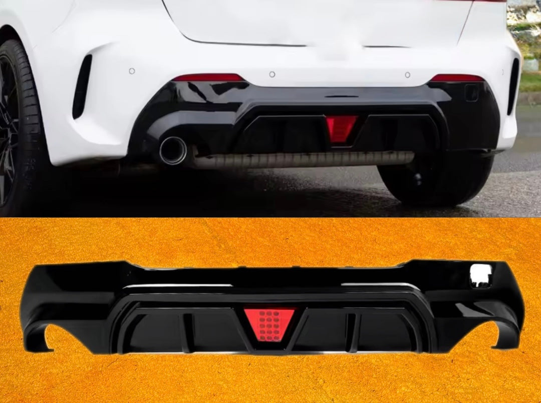 Diffusore Posteriore con Led Stile M per Bmw Serie 1 F40 Nero lucido (20-24)