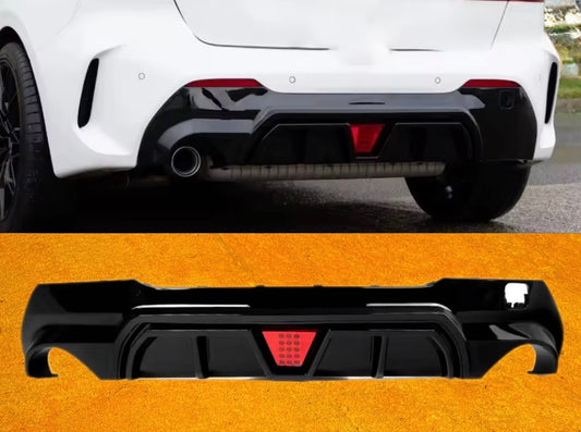 Diffusore Posteriore con Led Stile M per Bmw Serie 1 F40 Nero lucido (20-24)