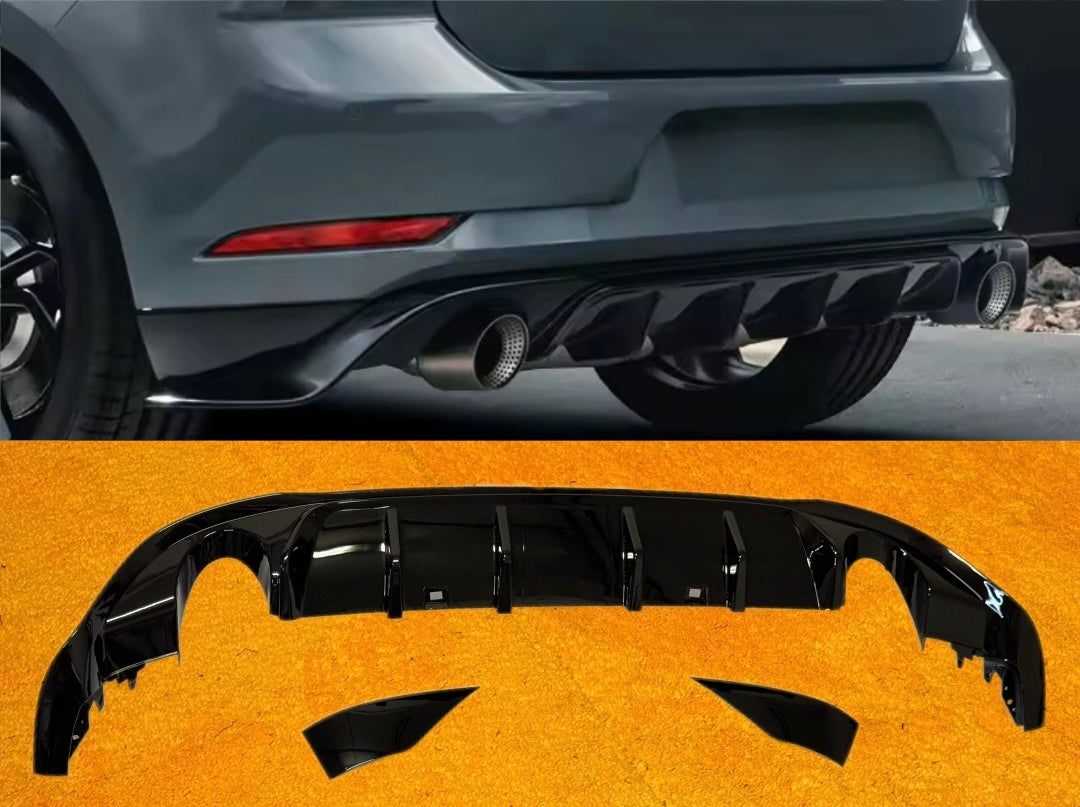 Diffusore Posteriore TCR Look Doppia uscita per VW Golf MK7.5 GTI Nero Lucido(17-20)