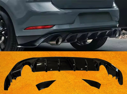 Diffusore Posteriore TCR Look Doppia uscita per VW Golf MK7.5 GTI Nero Lucido(17-20)