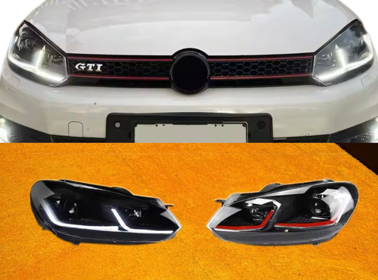 Coppia Fanali Anteriori Dinamici Full Led Fumè per Golf MK6