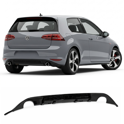 Diffusore Posteriore GTI Look Doppia uscita per Volkswagen Golf MK7 Nero lucido (12-16)
