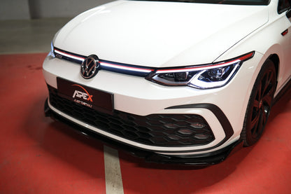 APEX - Lama spoiler anteriore per VW Golf MK8 GTI / GTE / GTD / R-Line (2020-2024)