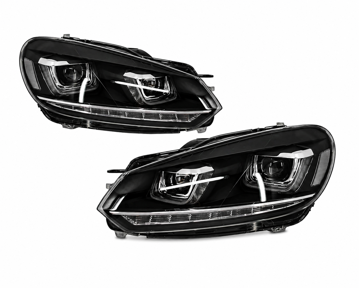 Coppia fanali anteriori dinamici Full Led fumè per Volkswagen Golf MK6 (2008-2013)