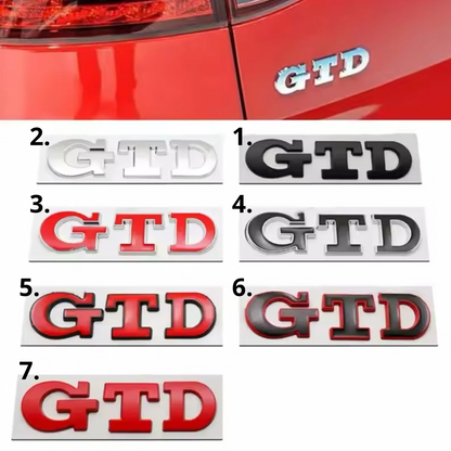 Badge Posteriore Scritta GTD GTI GOLF per VW Golf MK6 MK7 7.5 (vari colori)