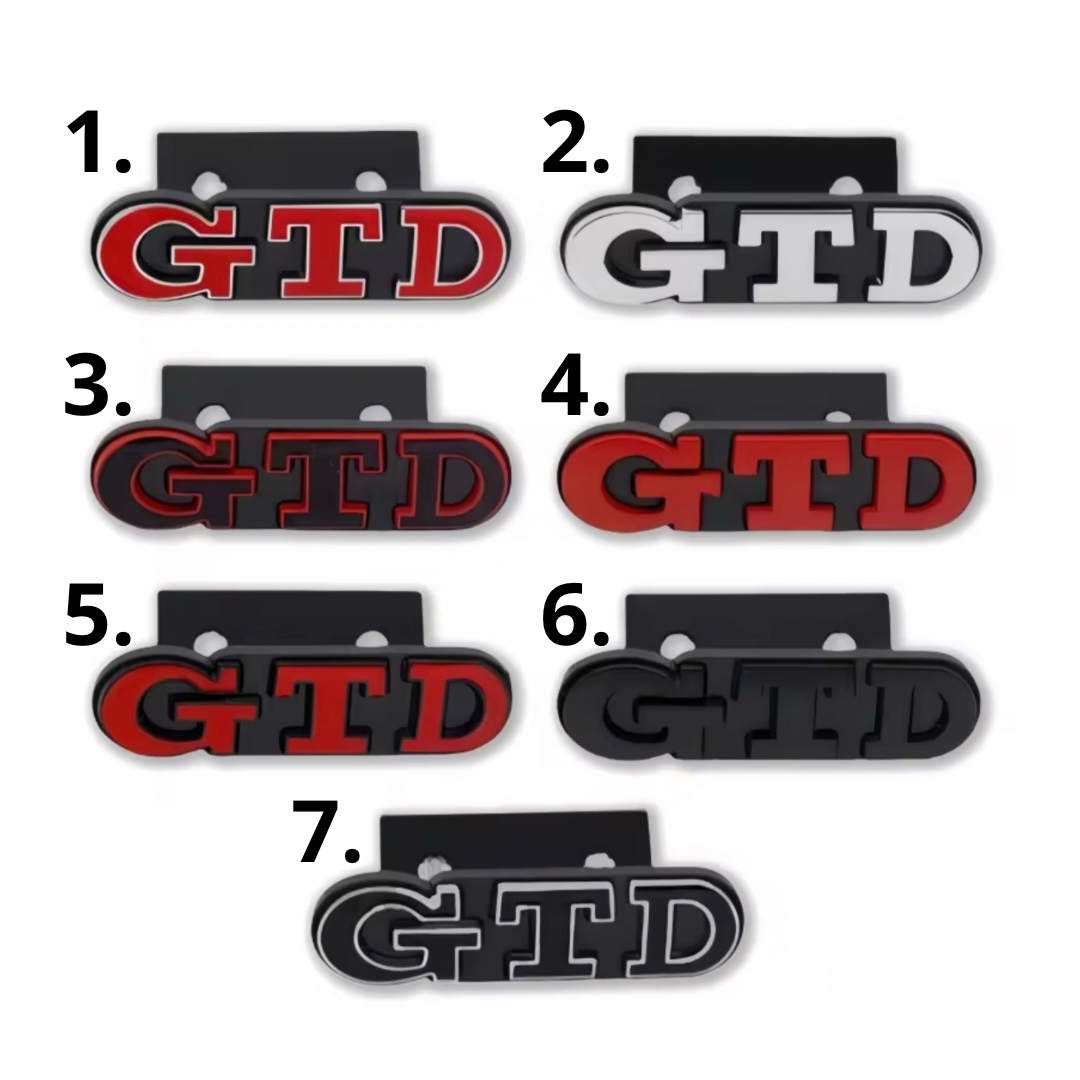 Badge Anteriore Scritta GTD GTI per VW Golf MK6 MK7 7.5 (vari colori)