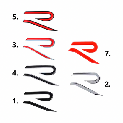 Badge Posteriore Scritta R GTI per VW Polo MK6 AW1 (vari colori)