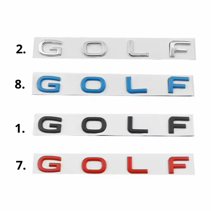 Badge Posteriore Scritta R GTI GOLF per VW Golf MK8 (vari colori)