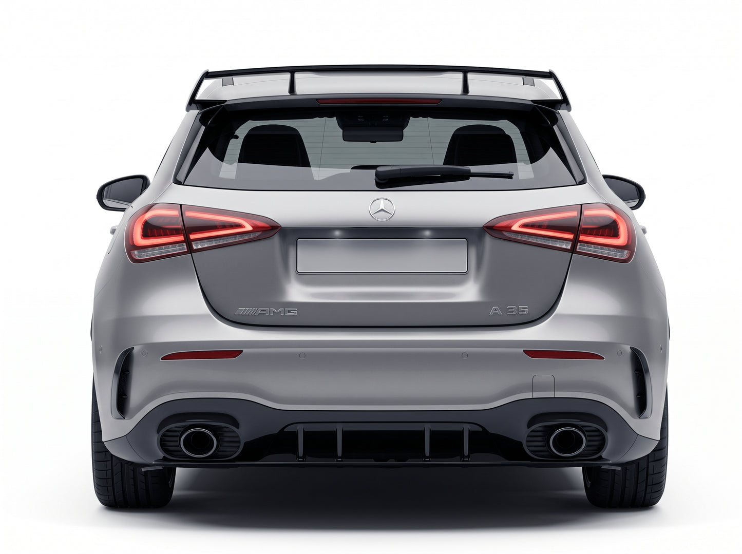 Diffusore posteriore stile A35 AMG per Mercedes Classe A W177 Sedan/Berlina (nero lucido)