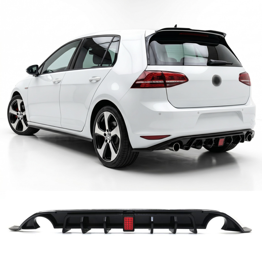 Diffusore Posteriore TCR Look con Stop a led per Volkswagen Golf MK7 GTI GTD R (12-16)