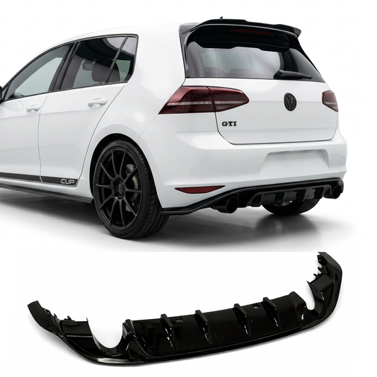 Diffusore Posteriore TCR Look Doppia uscita per VW Golf MK7 GTI GTD (12-16)