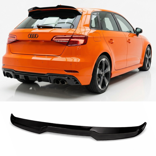 Spoiler Posteriore nero lucido per AUDI A3 S3 RS3 8V (13-20)