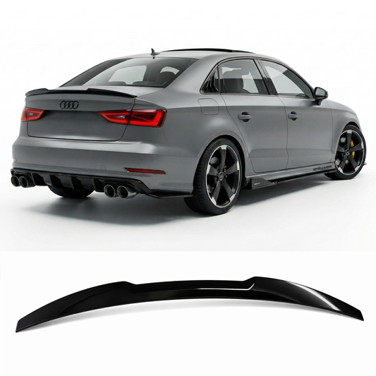 Spoiler Posteriore nero lucido per AUDI A3 S3 RS3 8V Sedan (13-20)