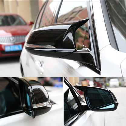 Coppia Calotte Specchio Retrovisore per BMW Serie 1 F40 Nero lucido