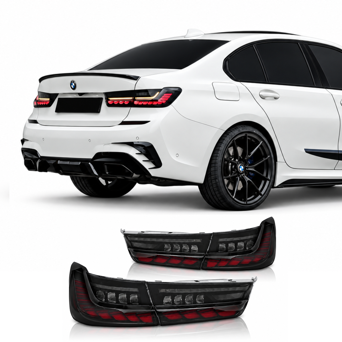 Coppia Fanali Posteriori Dinamici OLED Full Led Fumè per Bmw 3 G20 M3 G80