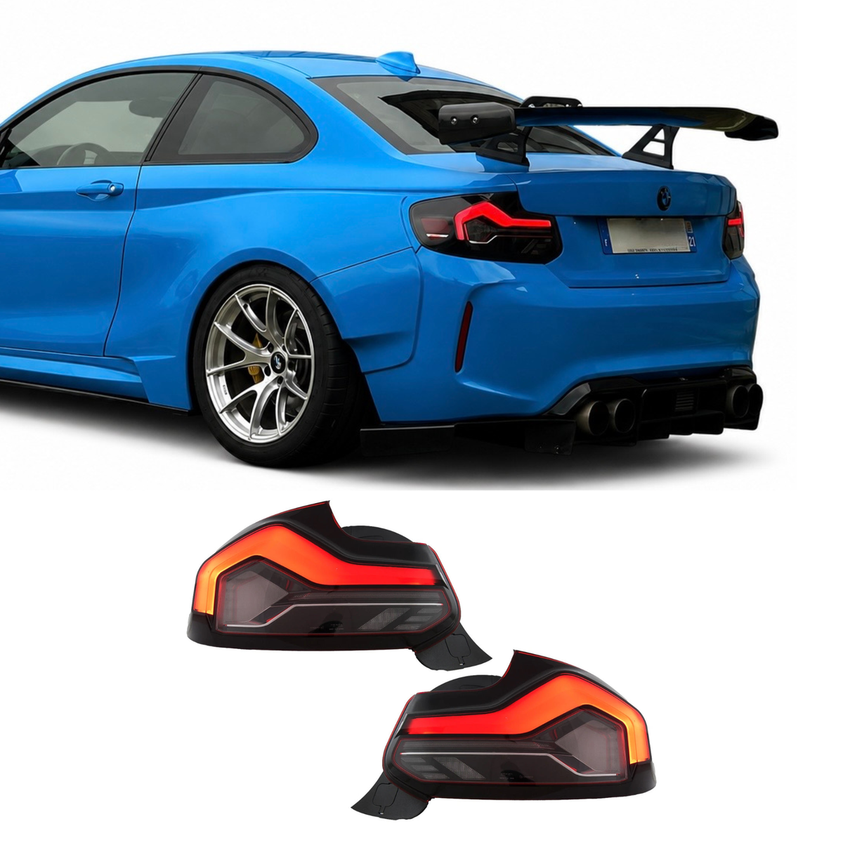 Coppia fanali posteriori dinamici full led fumè per Bmw 2 F22 F23 M2 F87