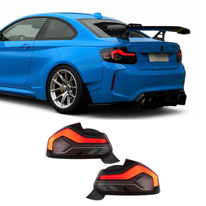 Coppia fanali posteriori dinamici full led fumè per Bmw 2 F22 F23 M2 F87