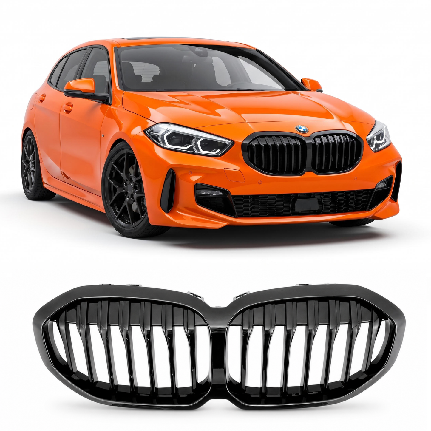 Griglia Anteriore M Look per BMW Serie 1 F40 F41 Nero Lucido (19-26)