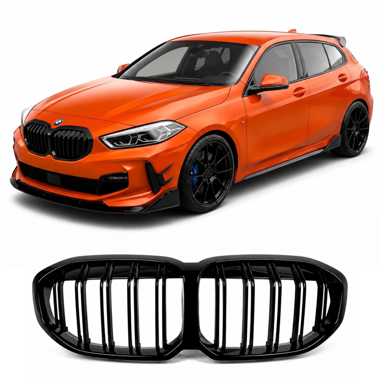 Griglia Anteriore M Look per BMW Serie 1 F40 F41 Nero Lucido (19-26)