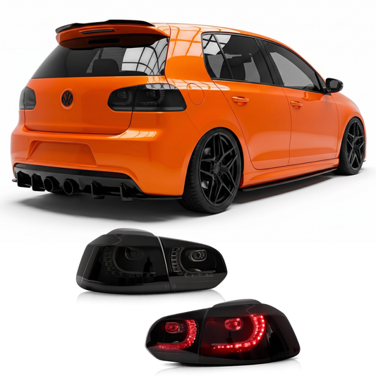 Coppia fanali posteriori dinamici Full Led fumè per Volkswagen Golf MK6 (2008-2013)